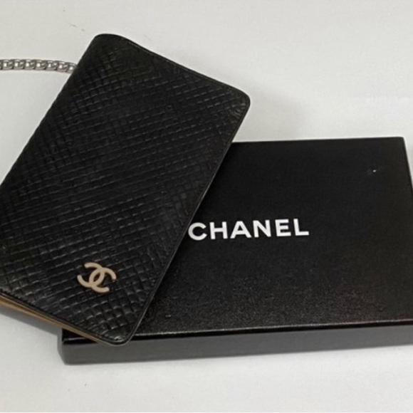 CHANEL Timeless Black Caviar Leather Diamond Pattern Embossed Wallet Clutch Bag - Picture 5 of 11